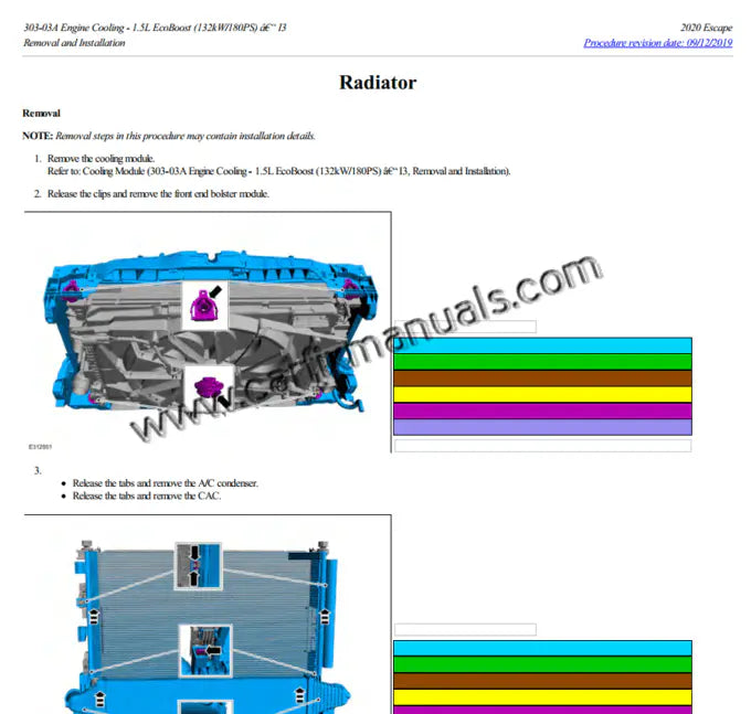 Internal component breakdown for the 1.5L Ti-VCT and 2.0L EcoBoost engines, featuring precise torque sequences and variable valve timing adjustments for the 4th-gen SUV.