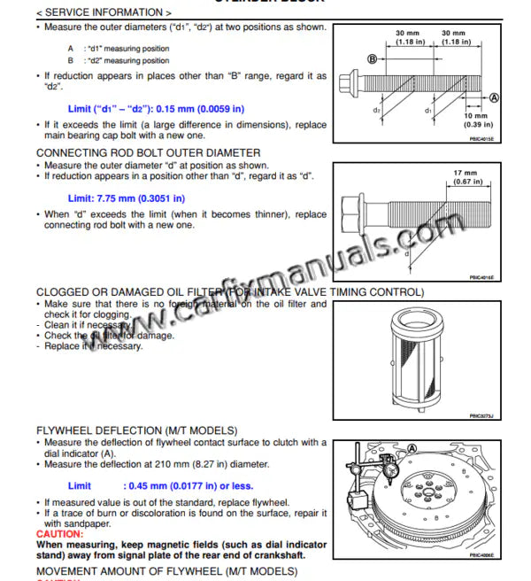 Technical engine repair guide for the Nissan Versa C11, featuring factory specifications and internal assembly data for the 1.6L HR16DE and 1.8L MR18DE gasoline engines.