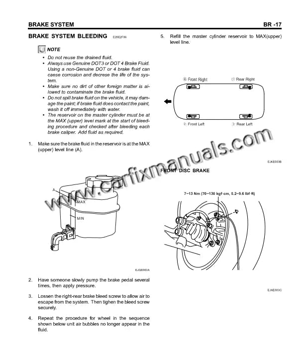 Professional repair manual for Hyundai Tucson JM chassis, illustrating MacPherson strut replacement, control arm assembly, and ABS brake system service.