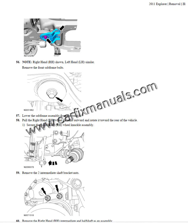 Professional powertrain service protocols for the Ford Explorer (2011-2015), featuring complete Ti-VCT valvetrain calibration and teardown data for the 3.5L DOHC V6 engine in a high-resolution PDF format.