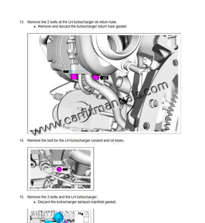 Comprehensive engine rebuild encyclopedia for the 2009-2014 Ford F-150, detailing 5.0L Coyote V8 timing, 3.5L EcoBoost turbo service, and 6.2L Boss V8 internal specs across 6,800+ pages in PDF format.