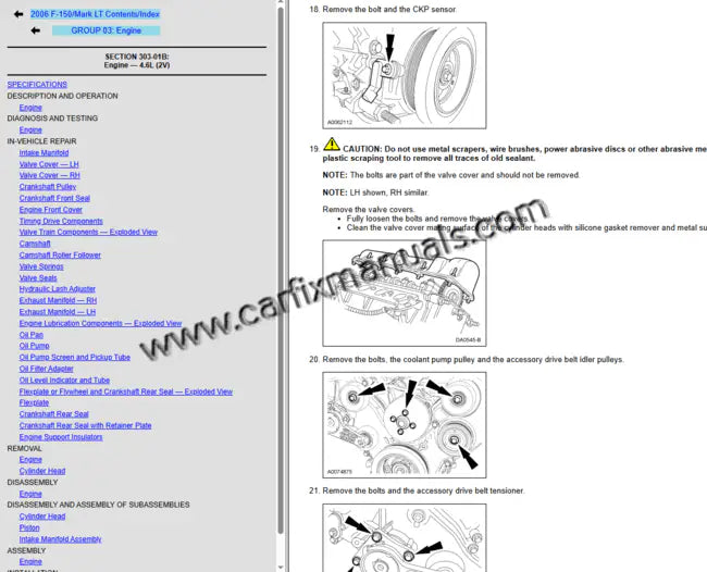 Professional-grade undercarriage blueprints for the 2004-2006 Ford F-150 & Lincoln Mark LT, featuring ESOF 4WD vacuum hub repairs and heavy-duty braking system service for the eleventh-gen chassis in an interactive HTML format.