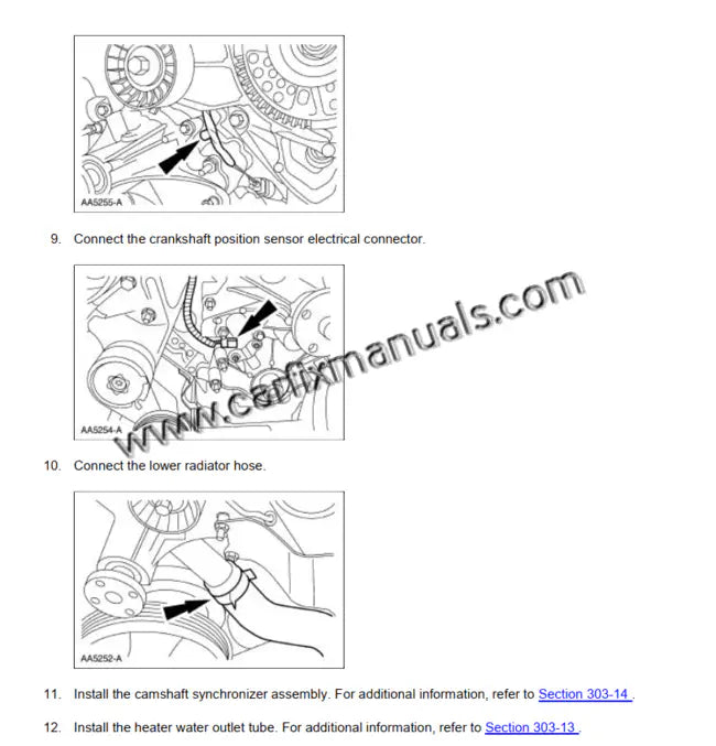 High-performance gearbox service blueprints for the 1999-2004 Ford Mustang, documenting overhaul procedures for the T56 6-speed, TR3650 manual, and 4R70W automatic transmissions in a searchable PDF format.