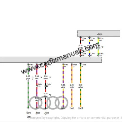 Sophisticated 8V-series electrical mapping for the Audi A3 (2013-2020), providing high-definition wiring paths for MIB infotainment networks, LED headlight arrays, and complex CAN-bus communication lines in PDF format.