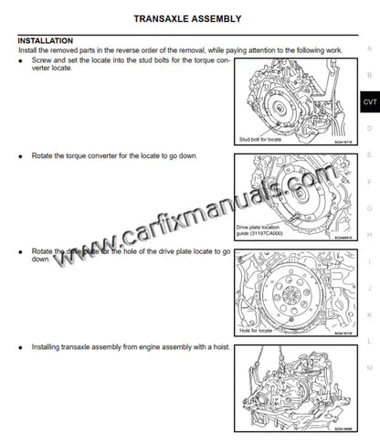 Pioneering drivetrain service guide for the Nissan Murano Z50 (2002-2007), documenting the original Xtronic CVT belt-drive logic, AWD transfer case repairs, and differential maintenance in PDF format.