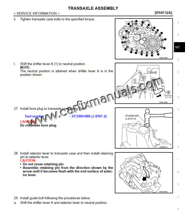 Transmission technical library for late B16 models, illustrating electronic sensor calibration for the Xtronic CVT and gear synchronizer repair for the 6-speed manual gearbox.