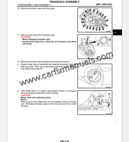 Technical service manual for T31 transmissions, covering internal component teardowns and diagnostic logic for the 6-speed manual, automatic, and Xtronic CVT systems.