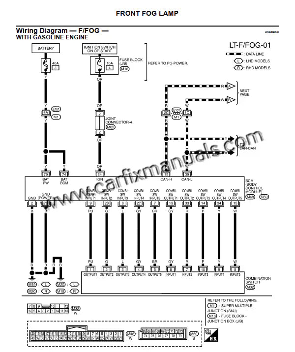 High-resolution electrical wiring maps for the Nissan March K12 (2002-2009), providing original factory schematics for the Intelligent Key system, lighting circuits, and ECU pinout diagrams in PDF format.