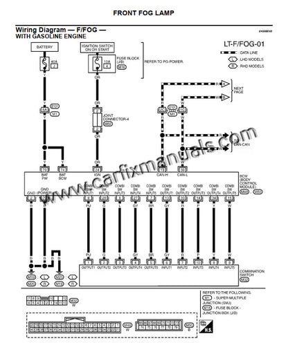 High-resolution electrical wiring maps for the Nissan March K12 (2002-2009), providing original factory schematics for the Intelligent Key system, lighting circuits, and ECU pinout diagrams in PDF format.