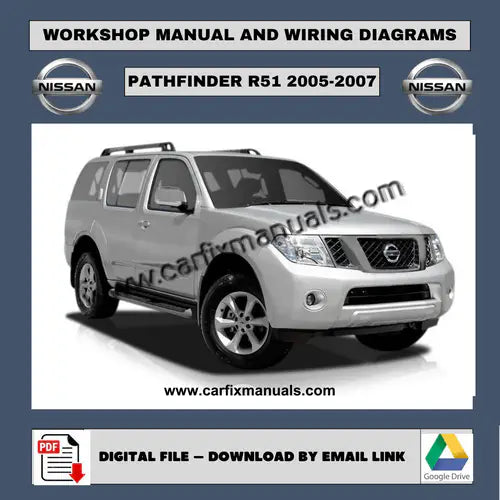 Definitive body-on-frame workshop encyclopedia for the Nissan Pathfinder R51 (2005-2007), containing searchable PDF format data for body structural alignment, HVAC climate cycles, and factory-authorized torque sequences.