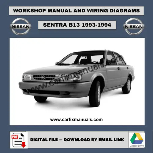 Comprehensive workshop service suite for the Nissan Sentra B13 (1993-1994), integrating structural body repair data, HVAC system service, and total vehicle diagnostic routines into one PDF format archive.