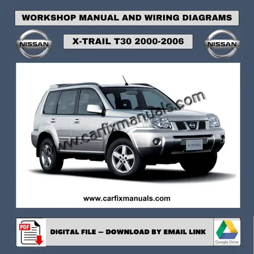 Comprehensive factory service library for the 2000-2006 Nissan X-Trail T30, combining major mechanical overhauls and complete vehicle electronics in one searchable PDF.