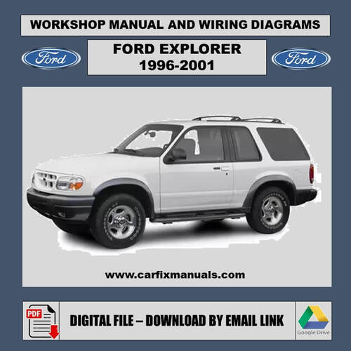 Massive SUV workshop encyclopedia for the Ford Explorer (1996-2001), integrating body structural data, interior trim removal, and searchable PDF format diagnostic protocols for restoration projects.