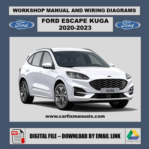 Digital preview of the massive 15,000-page Ford Escape and Kuga factory repair library, containing exhaustive step-by-step instructions for every nut and bolt on the global platform.